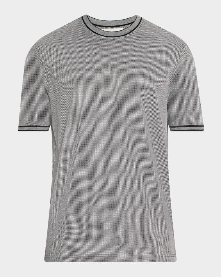 Men's Micro-Check Jersey Performance T-Shirt by BUGATCHI