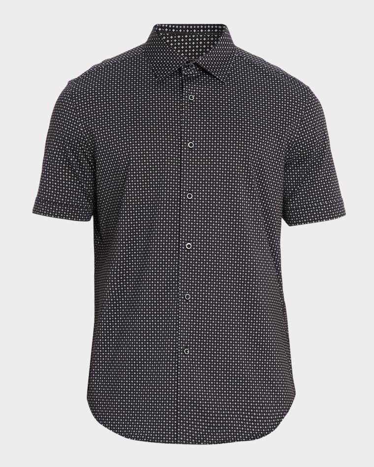 Men's Miles OoohCotton® Geometric Short-Sleeve Shirt by BUGATCHI