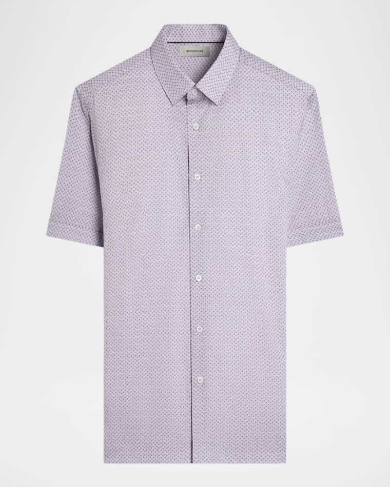 Men's Orson Floral-Print Cotton Short-Sleeve Shirt by BUGATCHI