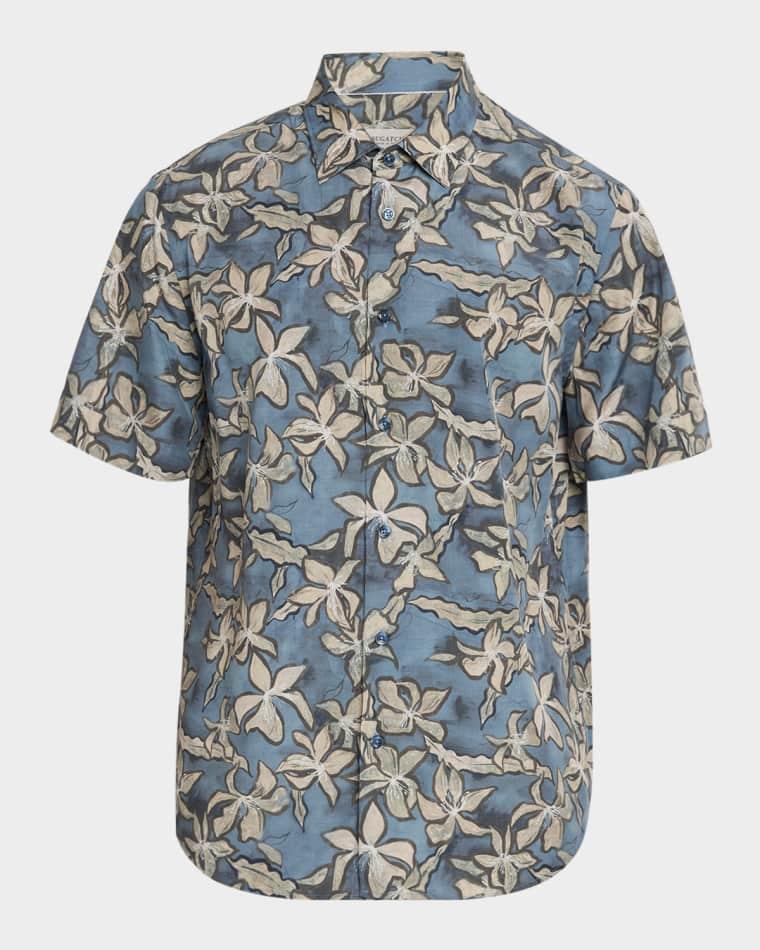 Men's Orson Lyocell Floral Camp Shirt by BUGATCHI