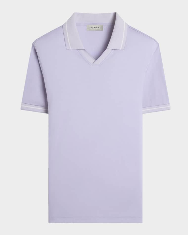Men's Pima Cotton Johnny-Collar Polo Shirt by BUGATCHI