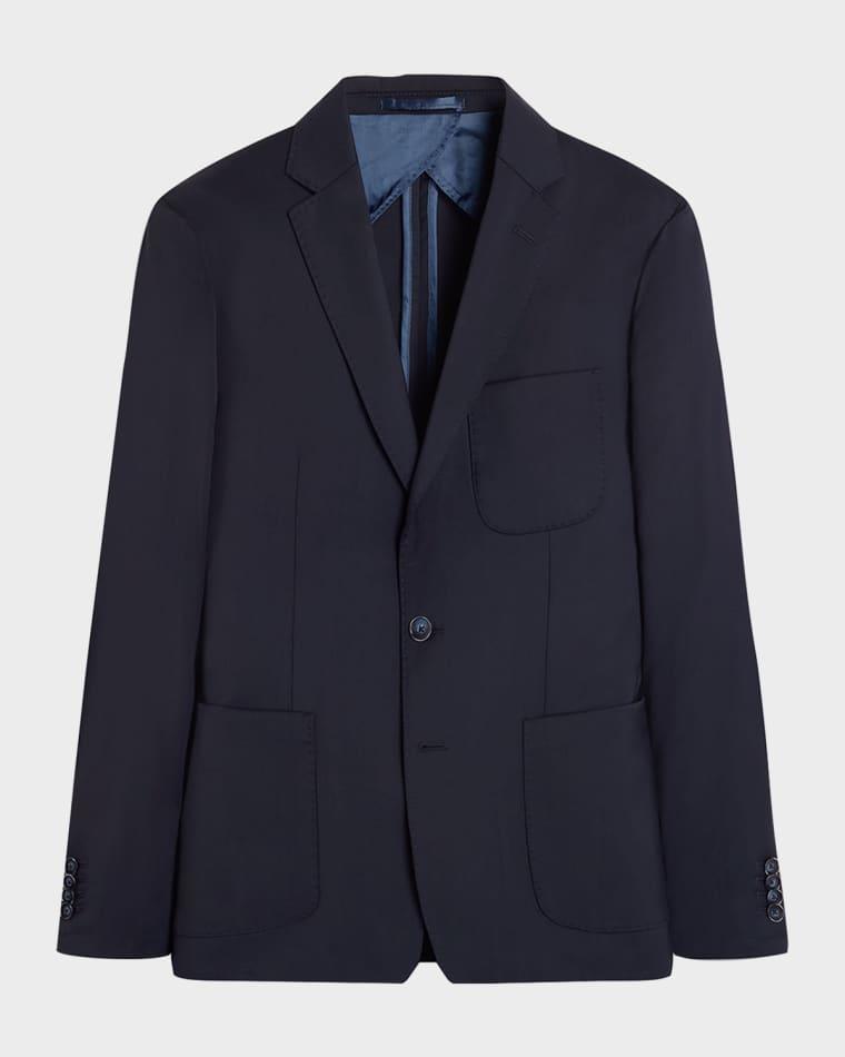 Men's Solid Wool Two-Button Blazer by BUGATCHI