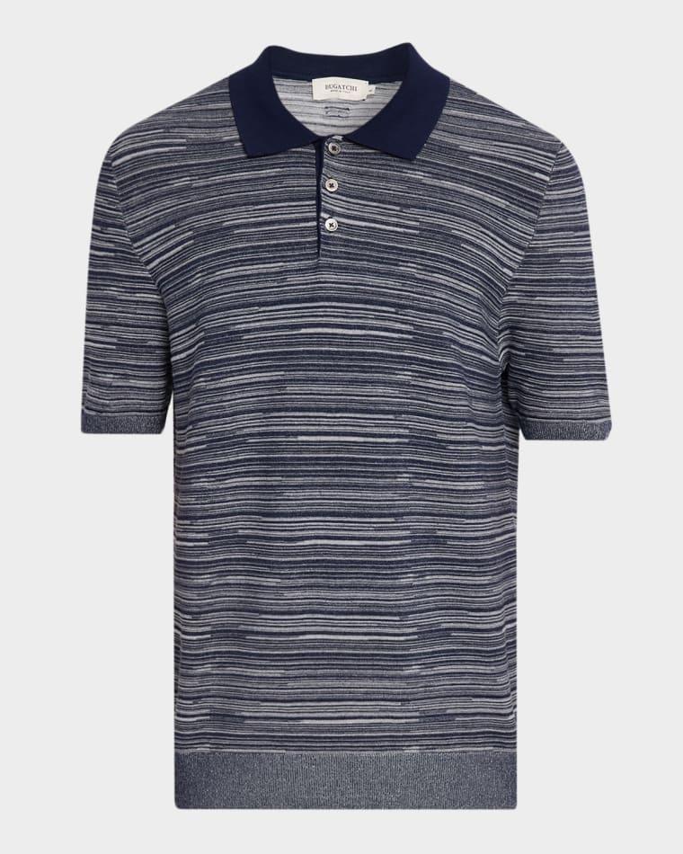 Men's Variegated Stripe Polo Shirt by BUGATCHI