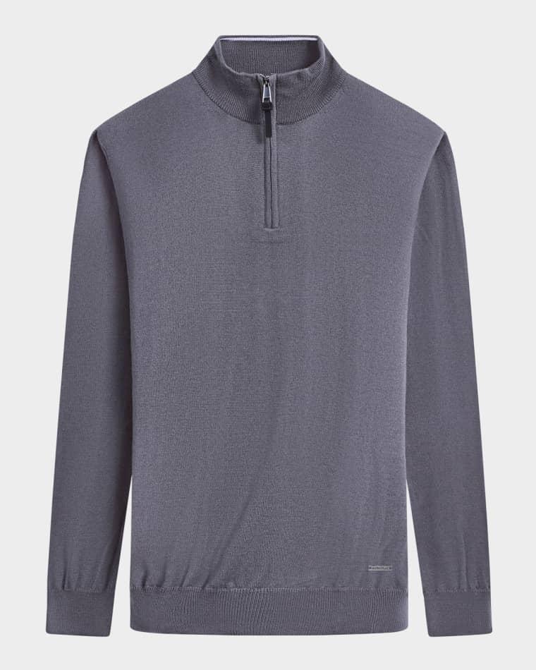 Men's Wool Quarter-Zip Sweater by BUGATCHI