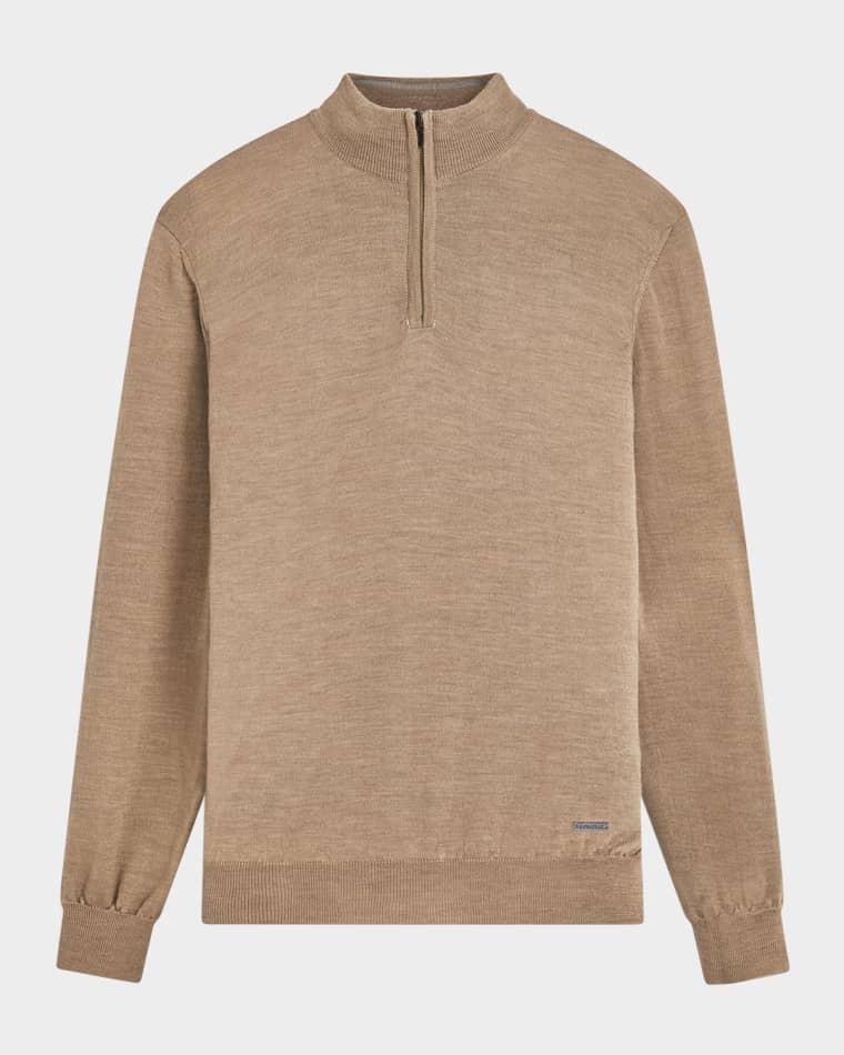 Men's Wool Quarter-Zip Sweater by BUGATCHI