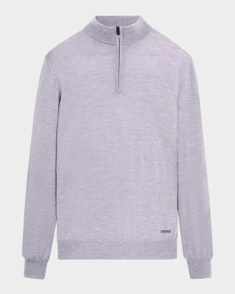Men's Wool Quarter-Zip Sweater by BUGATCHI