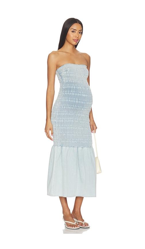 BUMPSUIT Denim Smocked Dress in Blue by BUMPSUIT