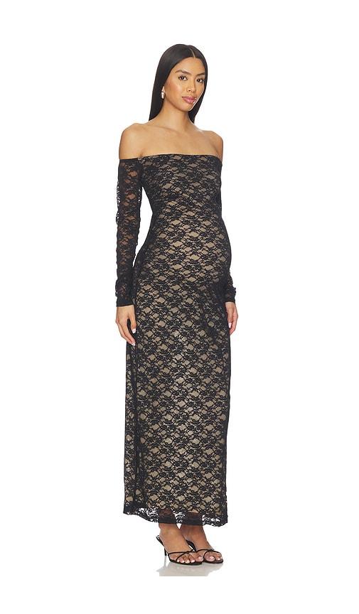 BUMPSUIT Off The Shoulder Lace Dress in Black by BUMPSUIT