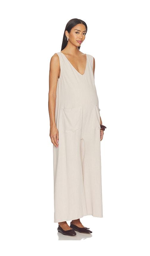 BUMPSUIT Oversized Linen Jumpsuit in Taupe by BUMPSUIT