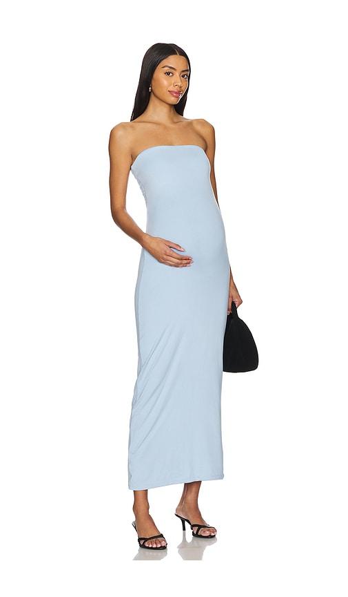 BUMPSUIT The Zoe Midi Dress in Powedered Blue in Baby Blue by BUMPSUIT