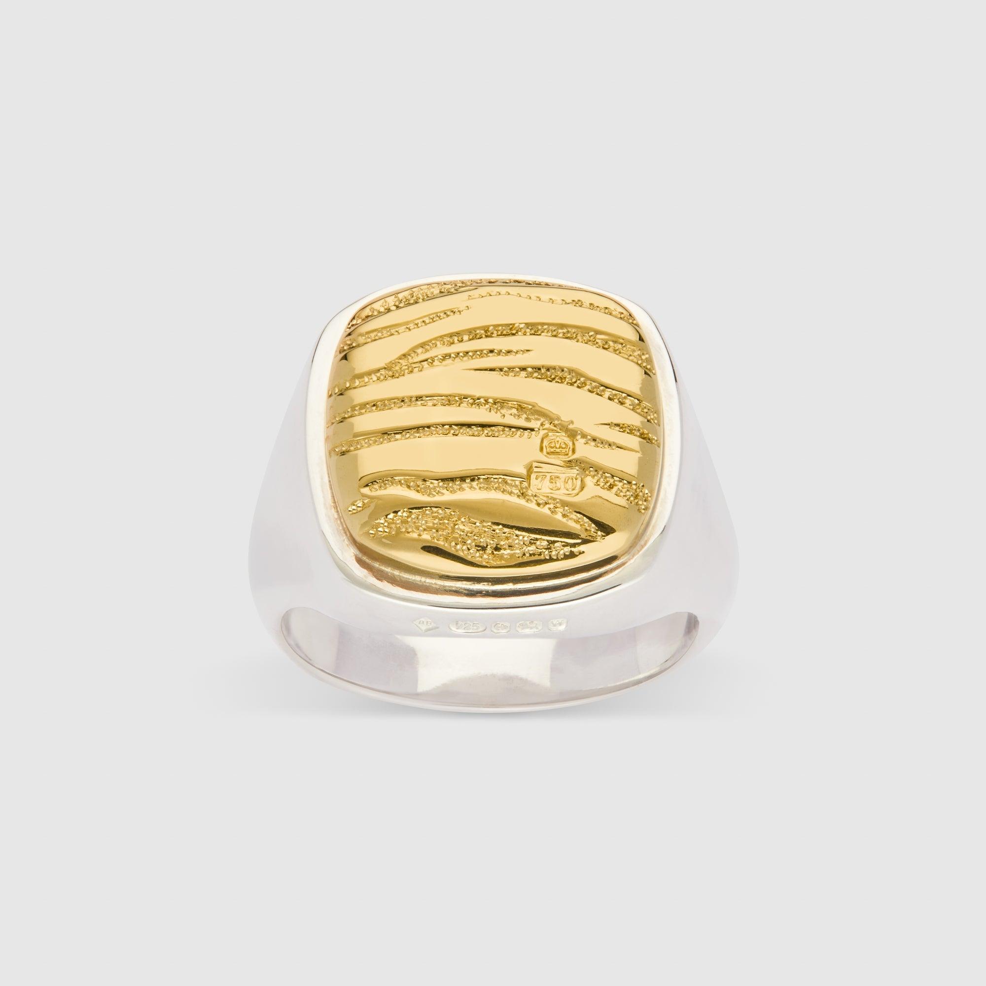 Bunney - DSM Exclusive Heavy Cushion Tiger Signet Ring - (Silver/Gold) by BUNNEY