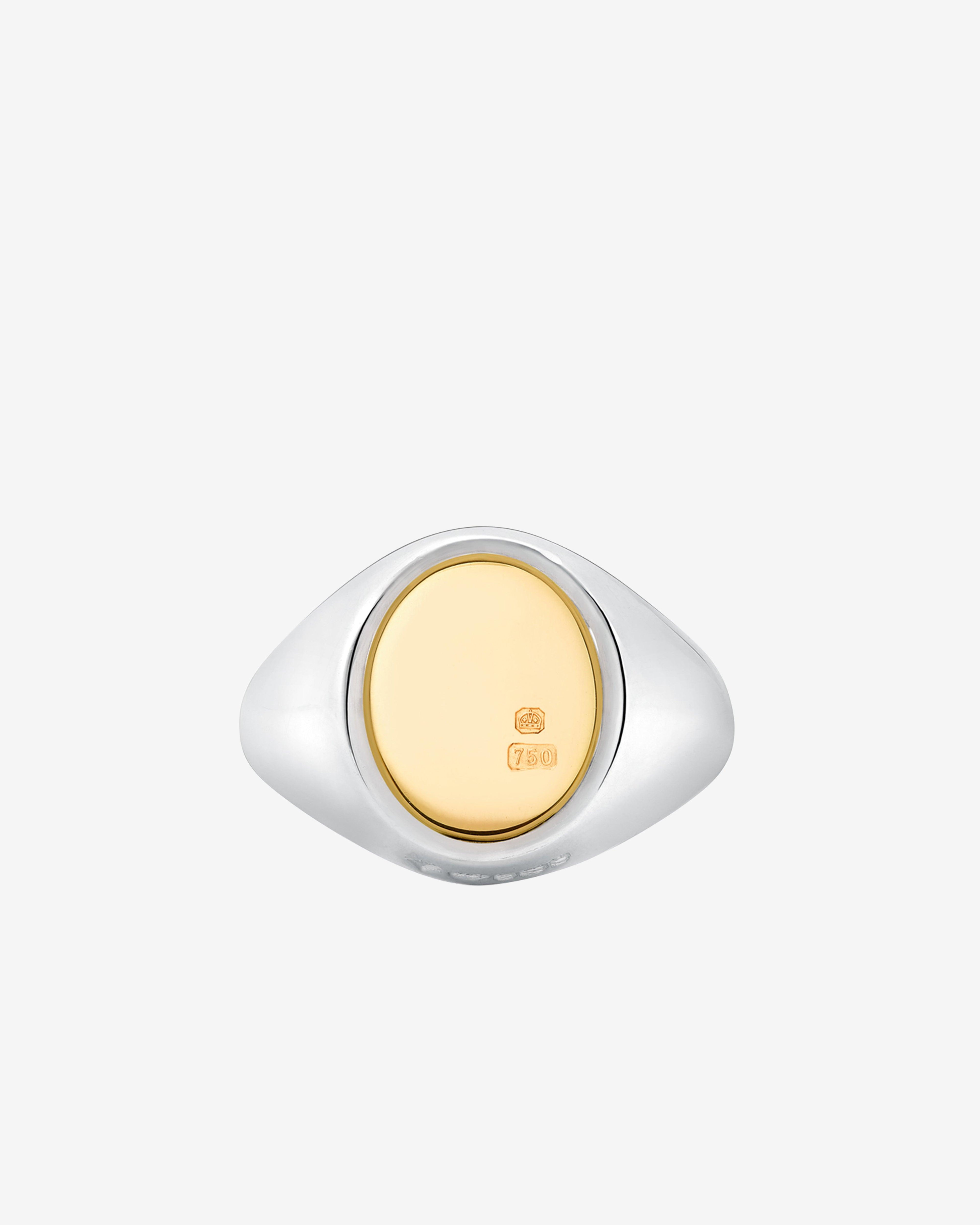 Bunney - Men's Oval Signet Ring - (Silver/Yellow Gold) by BUNNEY