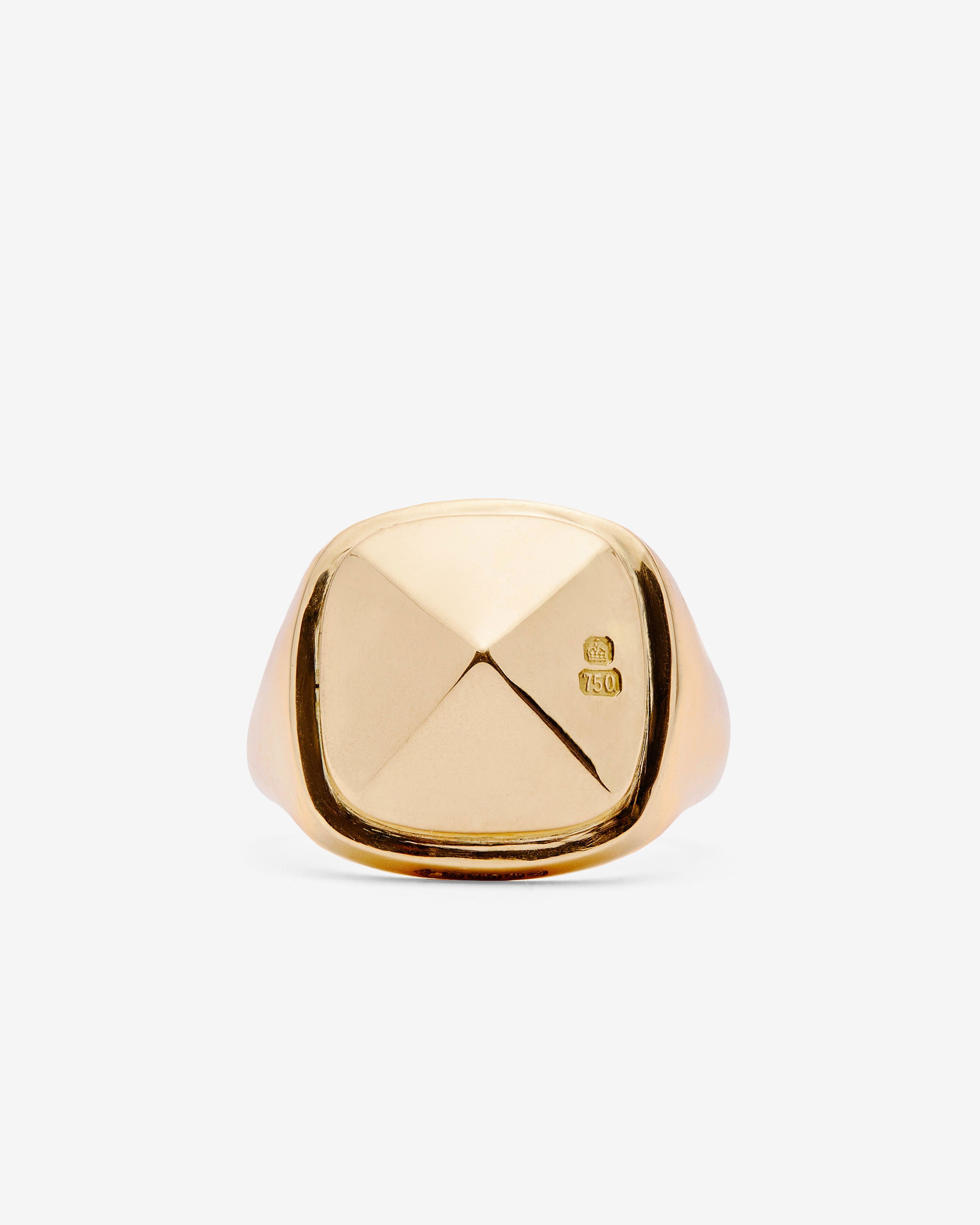 Bunney - Stud Cushion Signet - (Yellow Gold) by BUNNEY