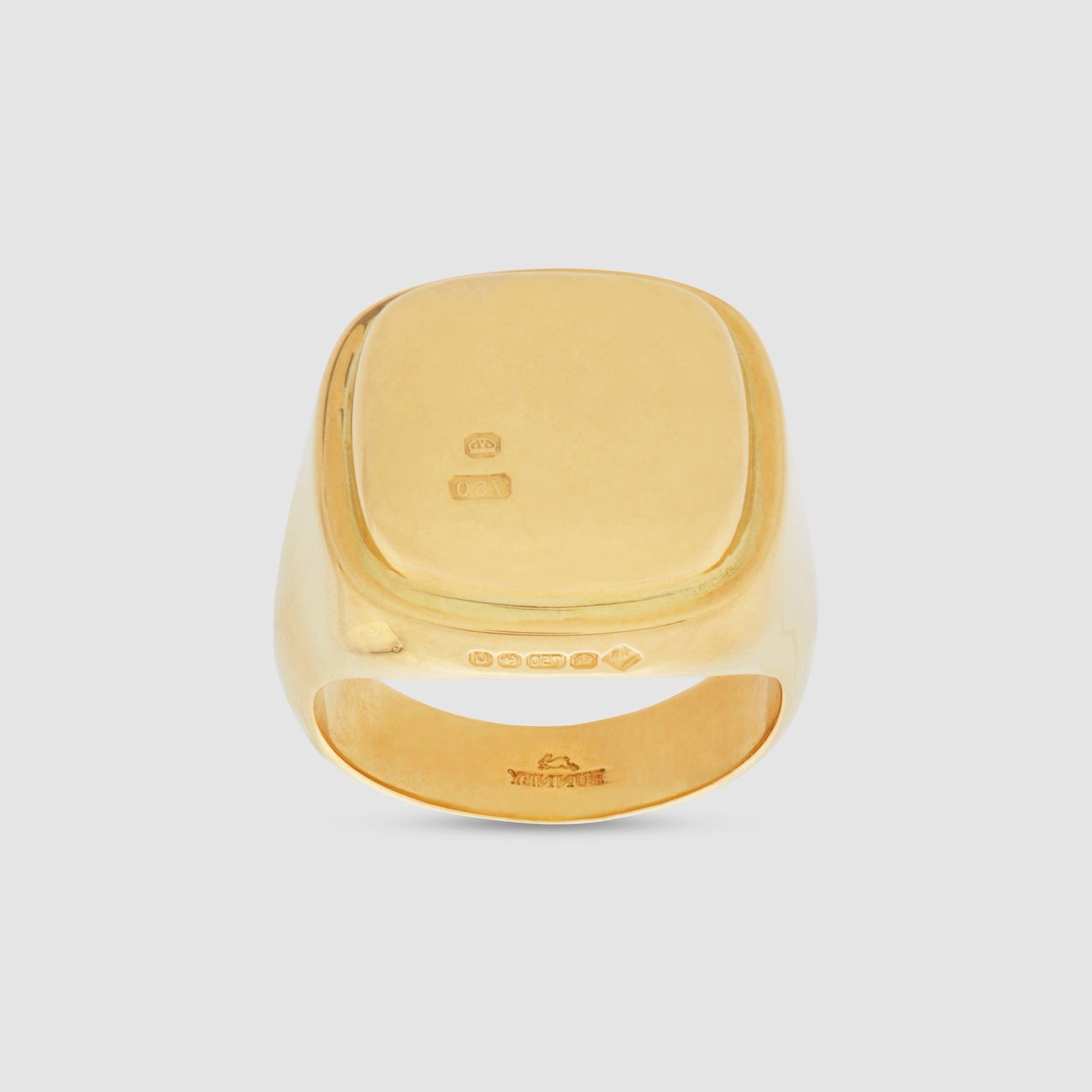 Bunney - Yellow Gold Heavy Cushion Signet Ring by BUNNEY