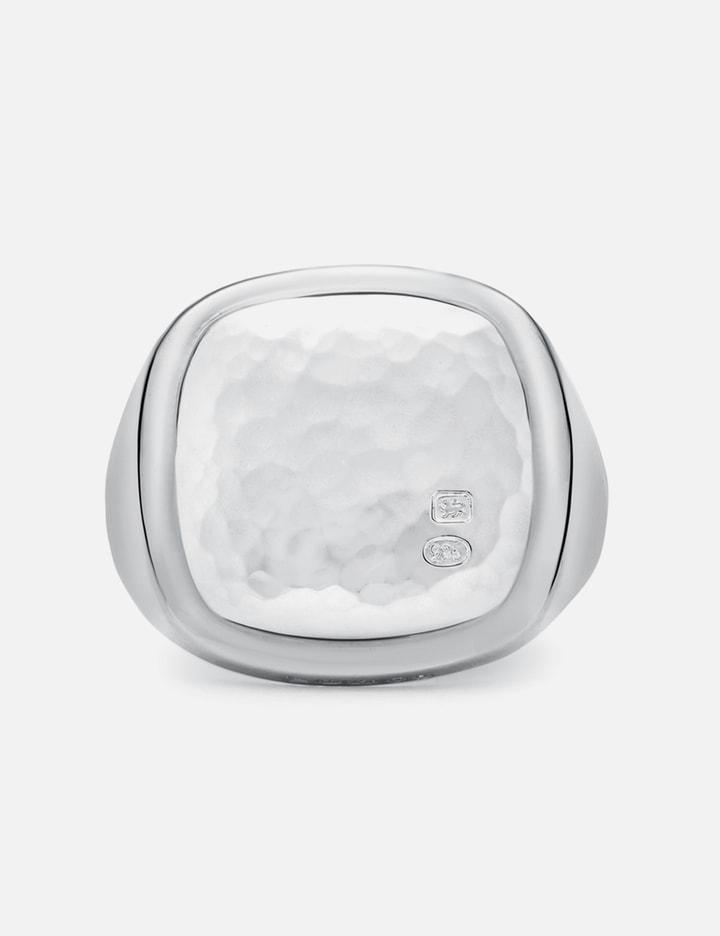 Heavy Cushion Hammeredignet Ring by BUNNEY