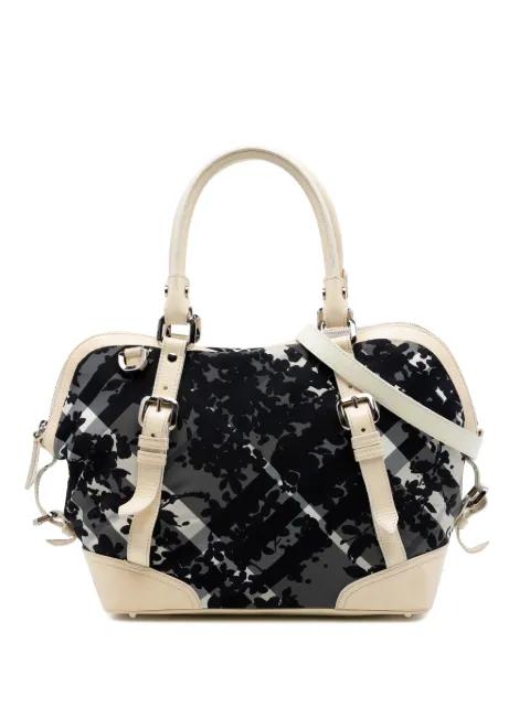 2000-2010 Floral Beat Check Nylon and Patent Foley satchel by BURBERRY 