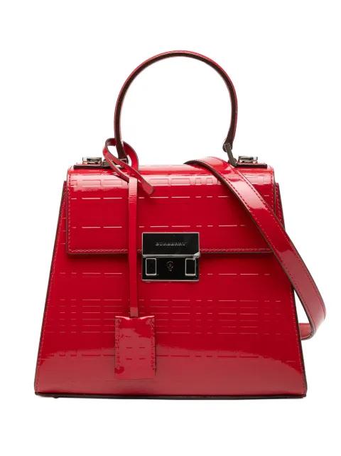 2000-2017 Embossed Patent Leather Top Handle satchel by BURBERRY 