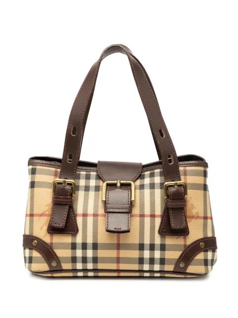 2000-2017 Haymarket Check Coated Canvas Buckle tote bag by BURBERRY 2000-2017 Haymarket Check Coated Canvas Buckle tote bag by BURBERRY