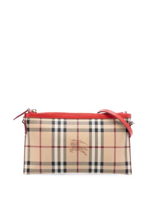 2000-2017 Haymarket Check Coated Canvas Peyton crossbody bag by BURBERRY 