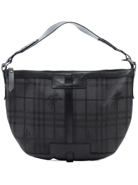 2000-2017 Haymarket Check Coated Canvas hobo bag by BURBERRY 