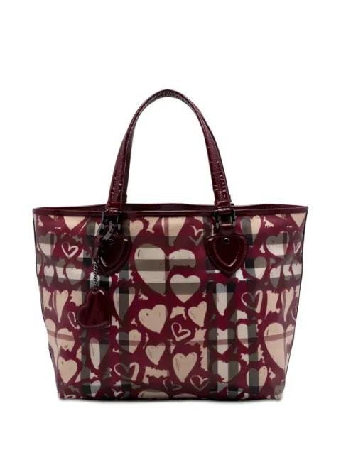 2000-2017 House Check Coated Canvas Hearts Gracie tote bag by BURBERRY 