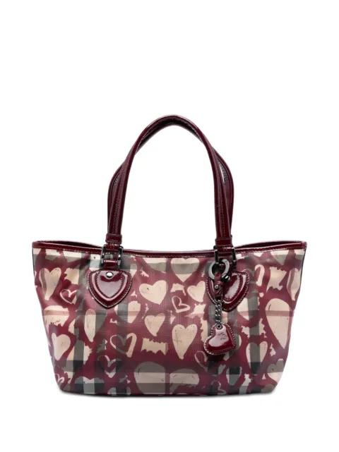 2000-2017 House Check Coated Canvas Hearts Gracie tote bag by BURBERRY 