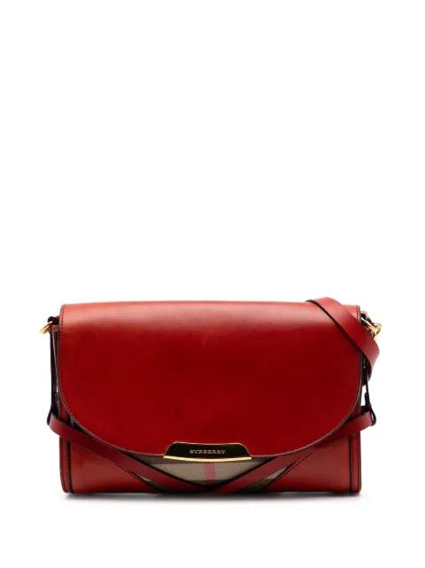 2000-2017 Leather and House Check Canvas Bridle Abbott crossbody bag by BURBERRY 