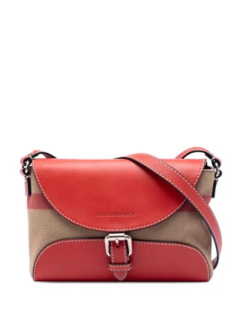 2000-2017 Leather and House Check Canvas Henham crossbody bag by BURBERRY 