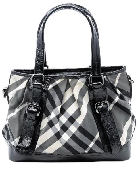 2000-2017 Medium Beat Check Nylon Lowry satchel by BURBERRY 