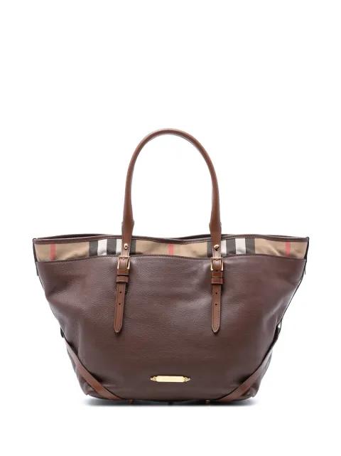 2000-2017 Medium House Check Trimmed Leather Salisbury tote bag by BURBERRY 