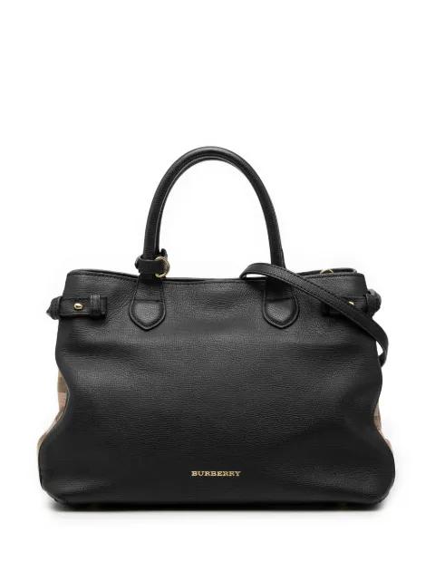 2000-2017 Medium Leather and House Check Banner satchel by BURBERRY 