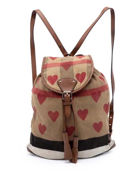 2000-2017 Mega Check Canvas Chiltern Hearts backpack by BURBERRY 