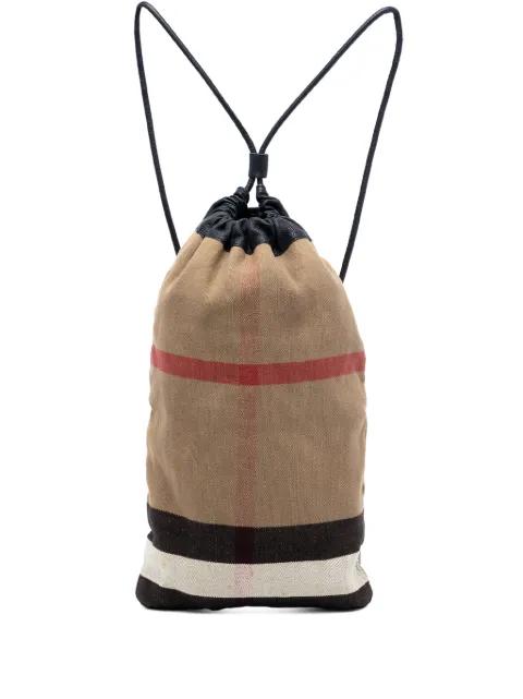 2000-2017 Mega Check Canvas Drawstring backpack by BURBERRY 