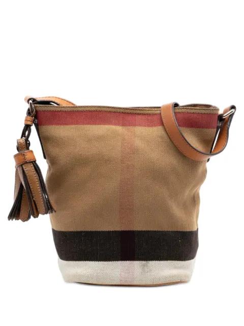 2000-2017 Mini Mega Check Canvas Ashby Tassel bucket bag by BURBERRY 
