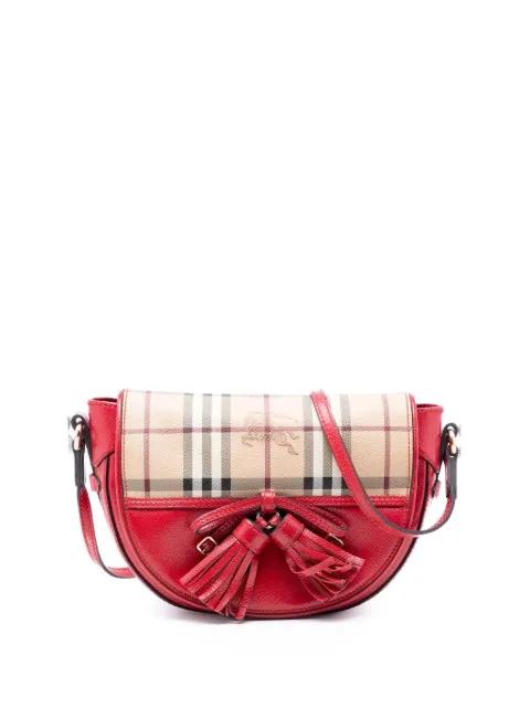 2000-2017 Patent Leather and Haymarket Check Coated Canvas Maydown crossbody bag by BURBERRY 