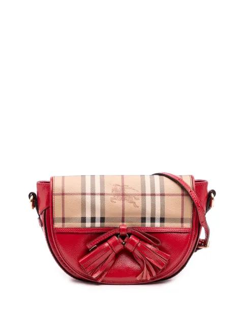 2000-2017 Patent Leather and Haymarket Check Coated Canvas Maydown crossbody bag by BURBERRY 