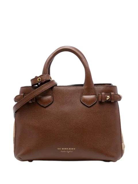 2000-2017 Small Grainy Calfskin and House Check Banner satchel by BURBERRY 