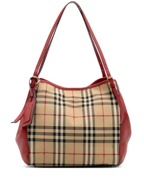 2000-2017 Small Haymarket Check Canvas and Leather Canterbury tote bag by BURBERRY 2000-2017 Small Haymarket Check Canvas and Leather Canterbury tote bag by BURBERRY