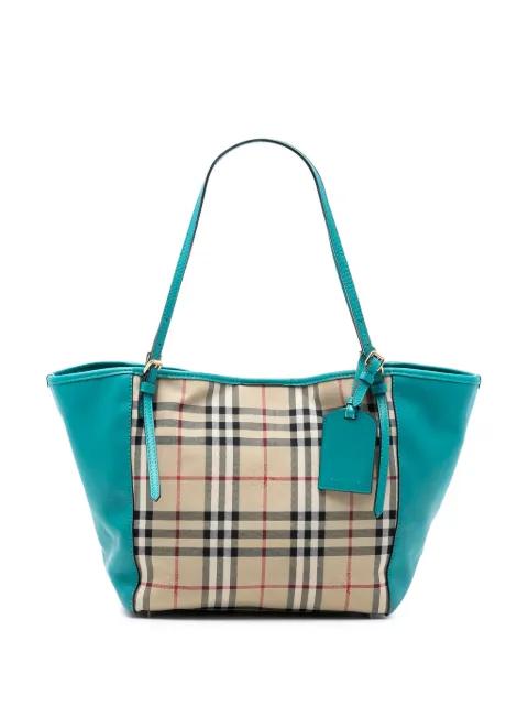 2000-2017 Small Haymarket Check Canvas and Leather Canterbury tote bag by BURBERRY 