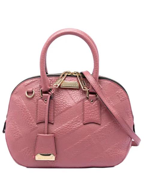 2000-2017 Small Heritage Grain Check Embossed Orchard Bowling Bag satchel by BURBERRY 
