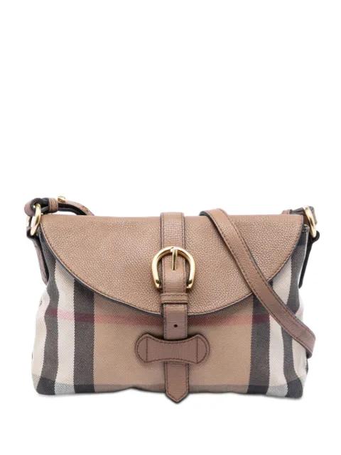 2000-2017 Small House Check Canvas and Leather Horseshoe Milton crossbody bag by BURBERRY 
