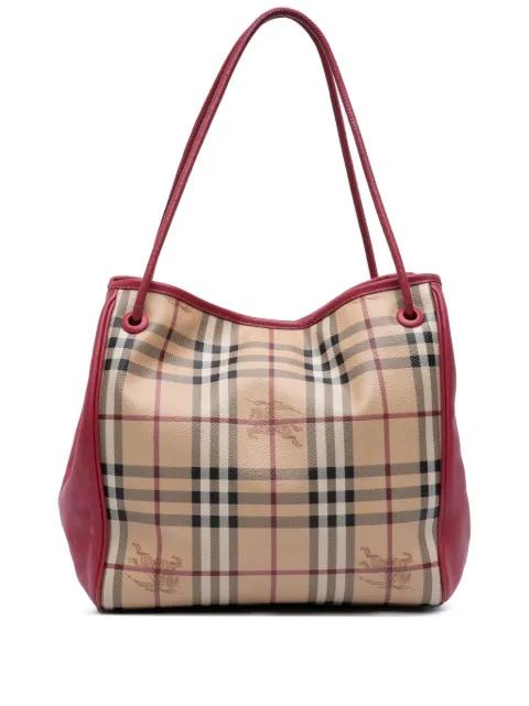 2000-2017 Small Leather Trimmed Haymarket Check Coated Canvas Canterbury tote bag by BURBERRY 