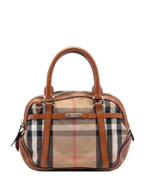 2000-2017 Small Leather Trimmed House Check Canvas Bridle Orchard satchel by BURBERRY 