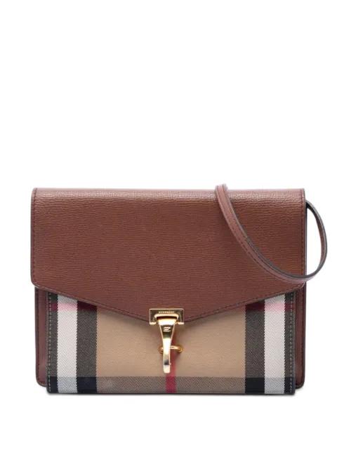 2000-2017 Small Leather and House Check Canvas Derby Macken crossbody bag by BURBERRY 