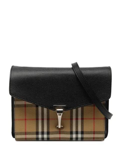 2000-2017 Small Leather and House Check Canvas Derby Macken crossbody bag by BURBERRY 