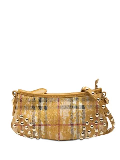 2000-2017 Studded Haymarket Check Coated Canvas Canterbury crossbody bag by BURBERRY 