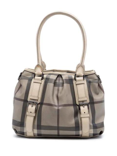 2000-2025 Small Smoke Check Coated Canvas Northfield satchel by BURBERRY 
