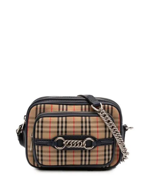 2018-2023 1983 Knight Check Canvas and Calfskin Link Camera Bag crossbody bag by BURBERRY 