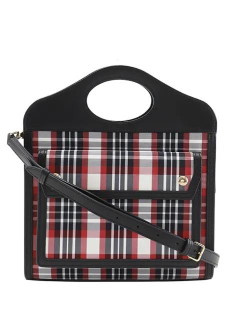 2018-2023 Mini Plaid Canvas Pocket satchel by BURBERRY 
