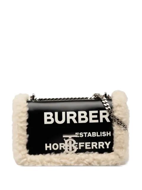 2018-2025 Small Shearling Trimmed Coated Canvas Lola crossbody bag by BURBERRY 